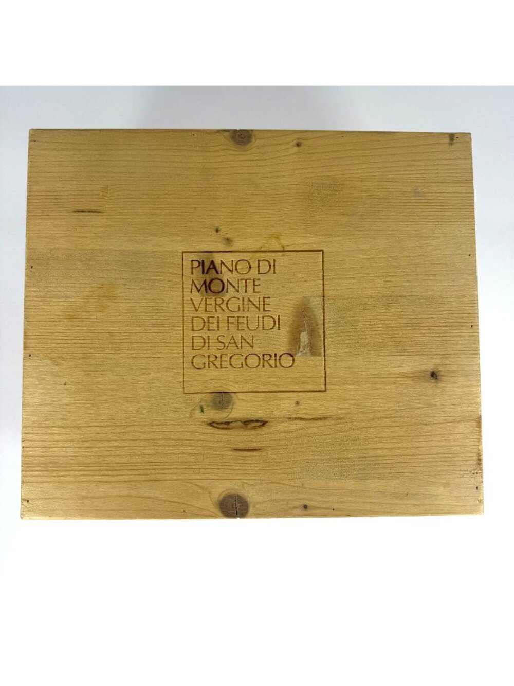 Piano Di Monte Vergine Feudi Di San Gregorio Wooden Wine Box W/ Hinged Clasps